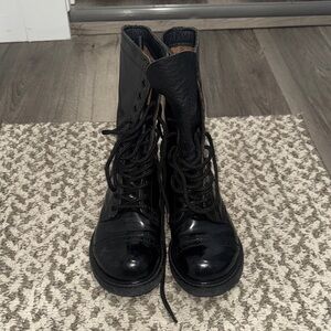 Sleek Black Women's Combat Boots
